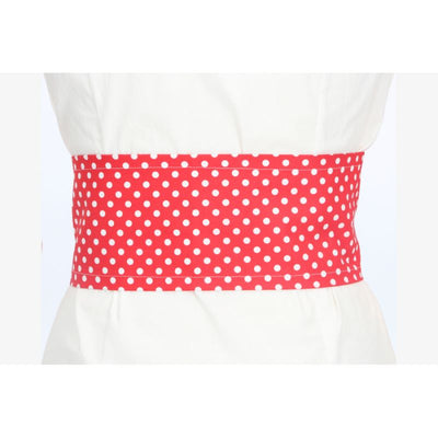 Red Sash with Large White Polka Dots