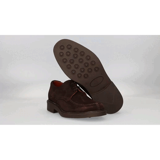 Brown Suede Leather Lace-Up Shoe