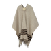 RAW PONCHO WITH BROWN STRIPES