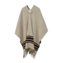 PONCHO BRUT À RAYURES MARRON