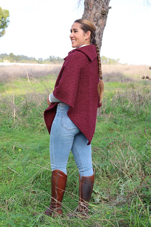 Poncho Toffee Burdeos