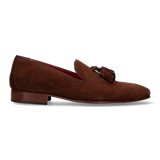 Haut à pompons en daim marron