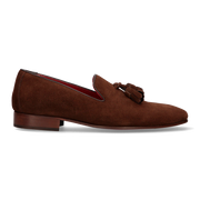 Haut à pompons en daim marron