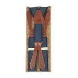 Blue dotted elastic suspenders for boys, 25 mm