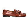 MOCASSINS EN CUIR AVEC POMPONS ET BANDE VERTE-ROUGE-VERTE EN CUIR