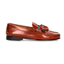 MOCASSINS EN CUIR AVEC POMPONS ET BANDE VERTE-ROUGE-VERTE EN CUIR