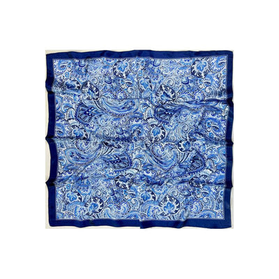 Cashmere Ornaments Scarf in Blue and Light Blue