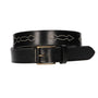 BLACK LEATHER BELT WITH DESIGN