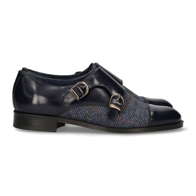 Two Buckles Antik Blue-Blue Herringbone Tuft