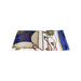 Knot and Chains Scarf with Blue Edge