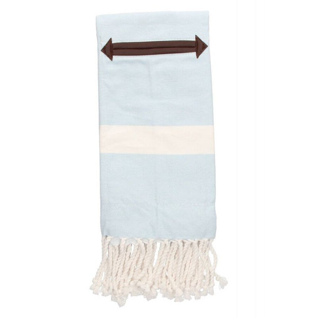 Canvas Footrest Blanket with Light Blue Pocket