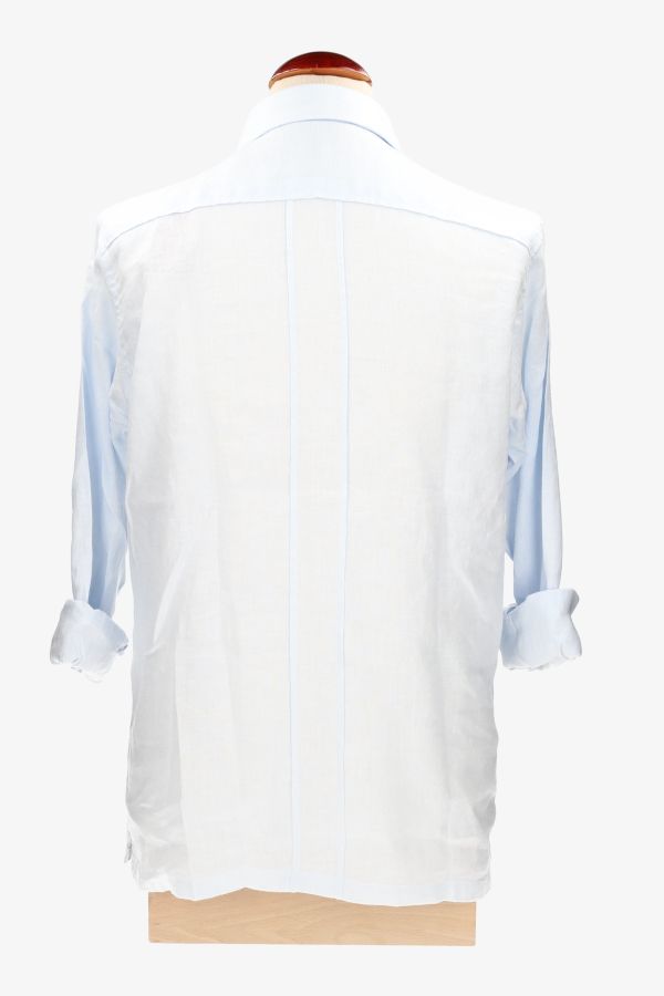 Camisa guayabera lino celeste
