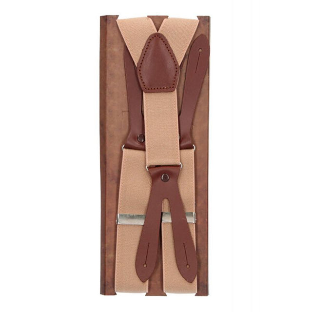 Tirantes elástico liso beige 30 mm