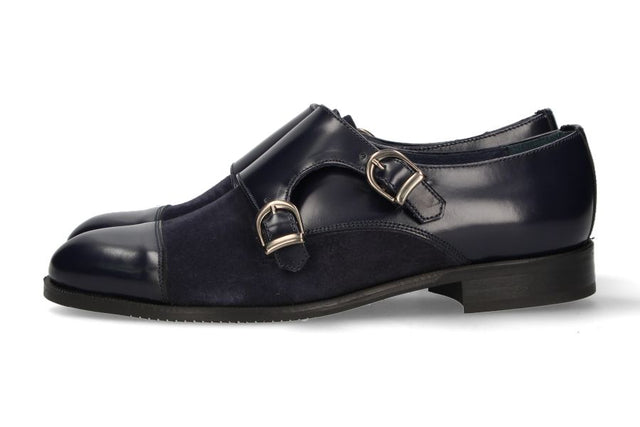Two Buckles Antik Blue-Blue Suede Tuft