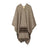 TAUPE PONCHO WITH BROWN STRIPES