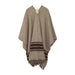 PONCHO TAUPE CON RAYAS MARRON