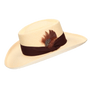 SOMBRERO GAMBLER NATURAL TIRA ANCHA CON PLUMA