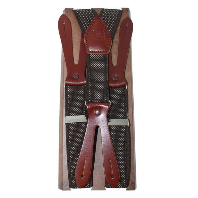 Tirantes elástico puntos marrón 30 mm