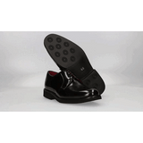 Black Leather Blucher with Rubber Sole