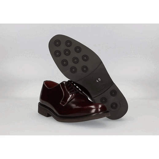 Bordeaux Leather Blucher with Rubber Sole