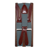 Elastic suspenders with grey dots, 30 mm