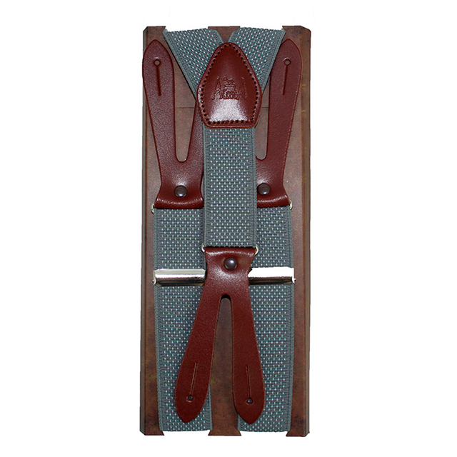Elastic suspenders with grey dots, 30 mm