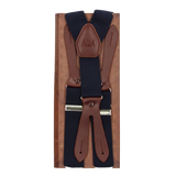 Plain blue elastic suspenders 30 mm