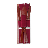 Plain elastic burgundy children's suspenders 25 mm