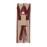 Plain beige elastic children's braces 25 mm