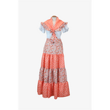 Poppy Set in Salmon Combined with Flowers