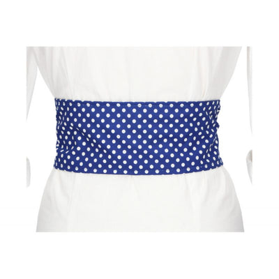 Blue and White Polka Dot Sash