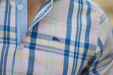 Camisa Pescatore Rosa Líneas Azules