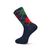 BLUE INTARSIA PLAID SOCK