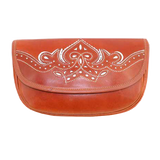 Natural cowhide bag embroidered with white thread Valverde del Camino