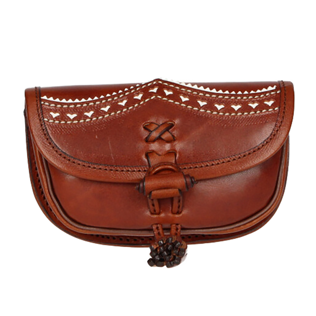 Sac Rociero pour fille en cuir blanc avec pompons Valverde del Camino