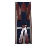 Plain blue elastic suspenders 30 mm
