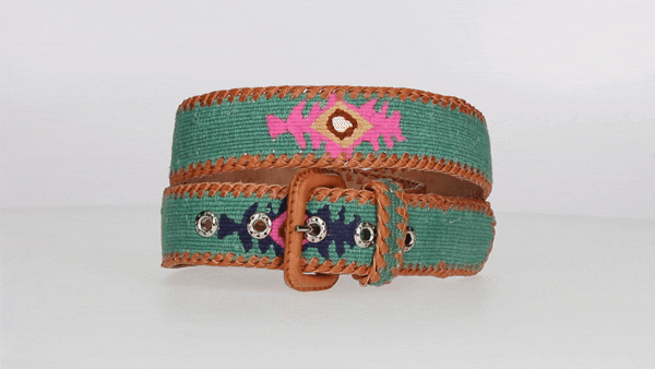 CINTURON VERDE AGUA NAIF