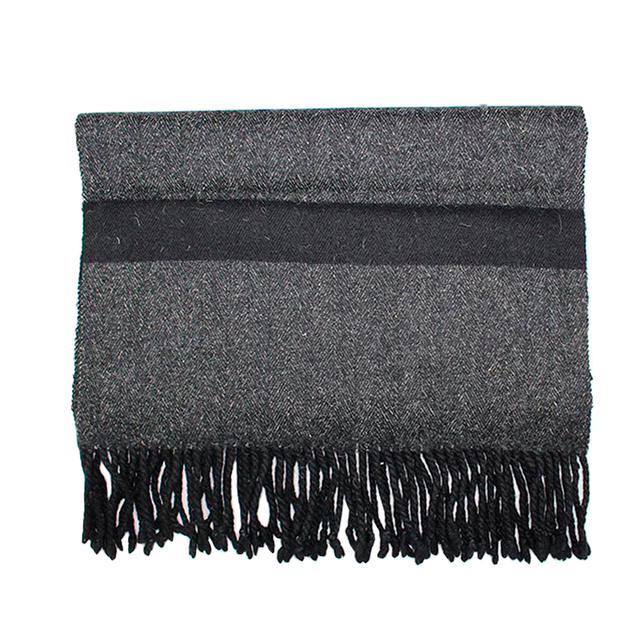 Wool Footrest Blanket Without Pocket Grey-Black