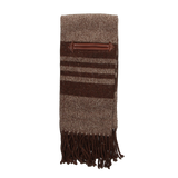 Couverture de pied de lit en laine avec poche en chêne négatif