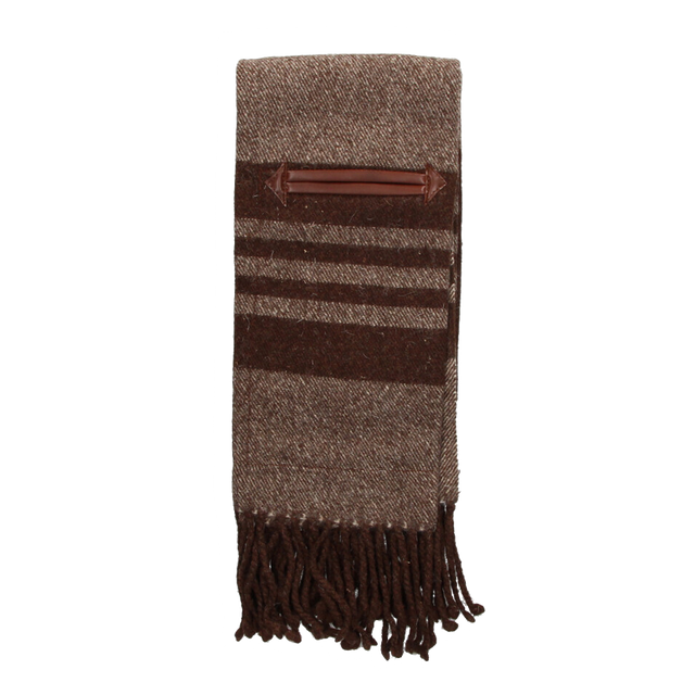 Couverture de pied de lit en laine avec poche en chêne négatif