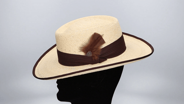 SOMBRERO GAMBLER NATURAL CINTA SAFARI MARRÓN