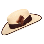 SOMBRERO GAMBLER NATURAL CINTA SAFARI MARRÓN