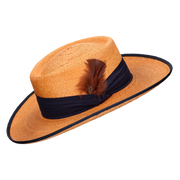 SOMBRERO GAMBLER CAMEL CINTA SAFARI AZUL