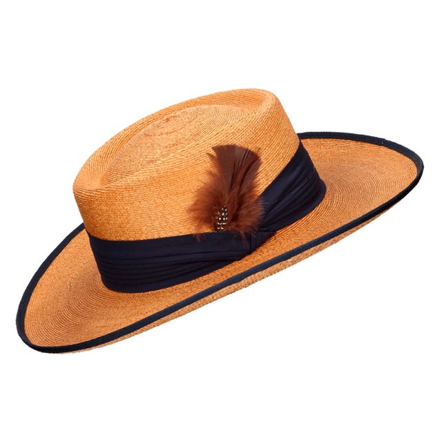 SOMBRERO GAMBLER CAMEL CINTA SAFARI AZUL