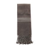 COUVERTURE À ÉTRIERS SANS POCHE, TOILE À RAYURES MARRON