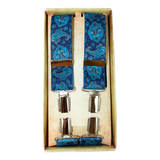 Grandes bretelles en cachemire bleu