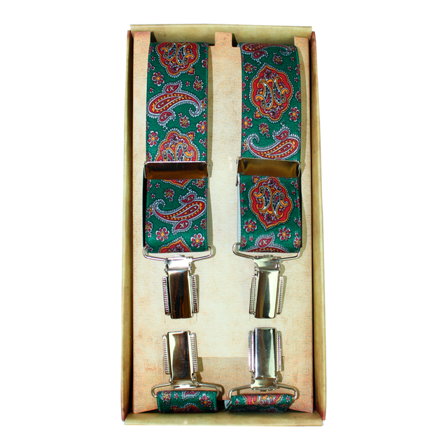 Large Green/Red Cashmere Dress Suspender