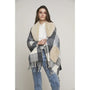 BLACK PLAID PONCHO
