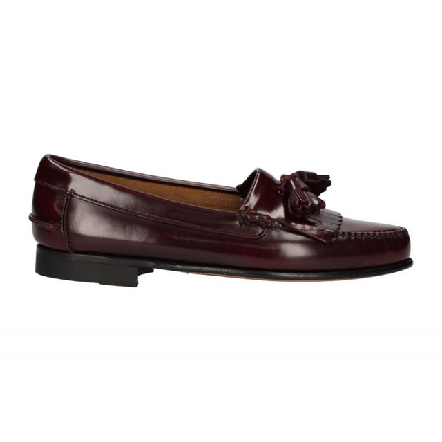 Mocasín Flecos y Borlas Burdeos