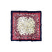Navy Border Scarf with Red Cashmere Trim and Beige Center